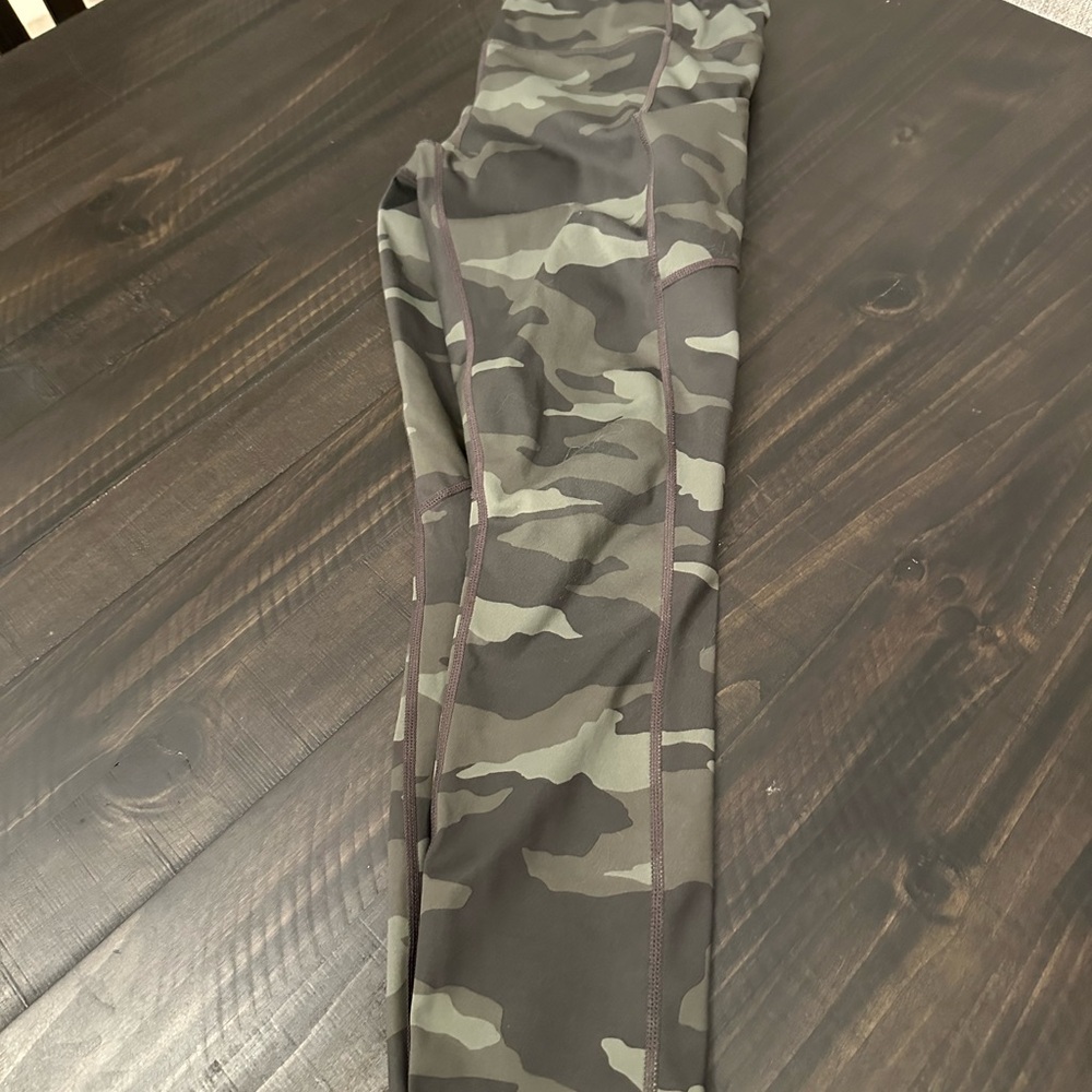 Athleta Olive Camouflage Leggings